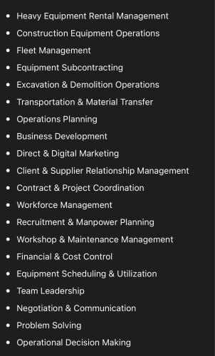 Experience Equipment Rental Manger