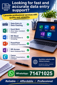 Freelance Data Entry Services-Qat