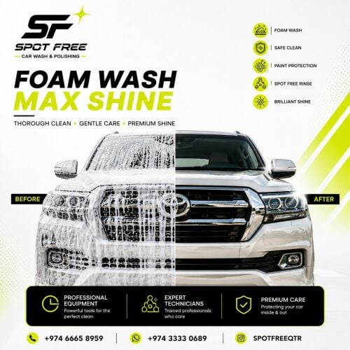 Car exterior wash at home in doha