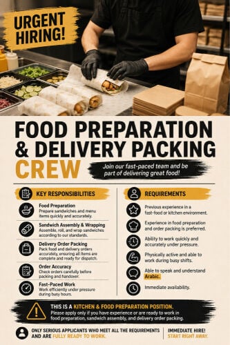 Food Preparation & Delivery Packing