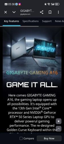 5070جيغابايت غيمنغ لبتوب ارت أكس