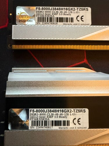 GSkill RGB 32gb rkit 8000mhz ram 