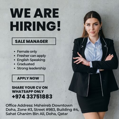 Now hiring female Assistant manager