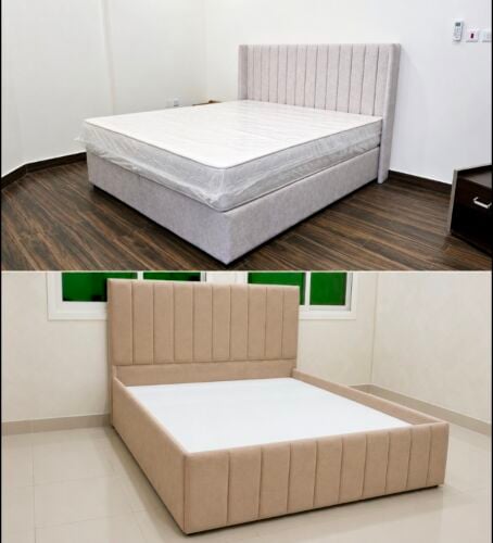 Bed, mattress, cabinet available