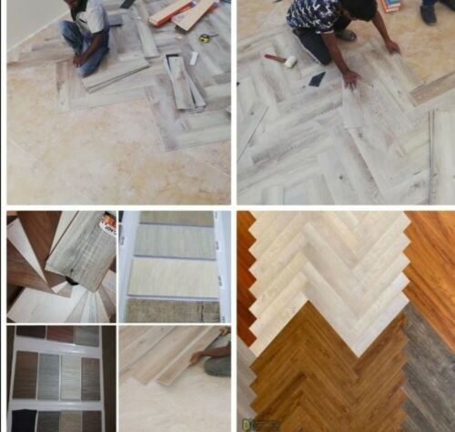 Waterproof parquet, TV decor, wave