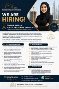FEMALE SALES & PR EXECUTIVE