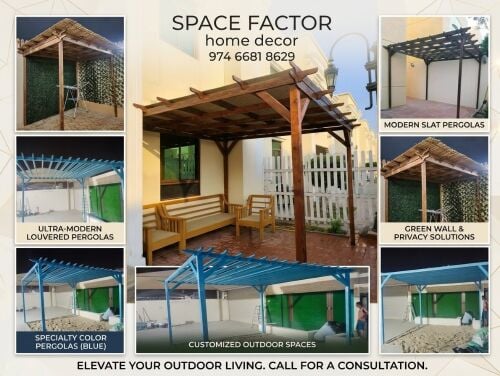 Outdoor wooden pergola work