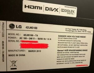 For sale a 42-inch TV LG screen