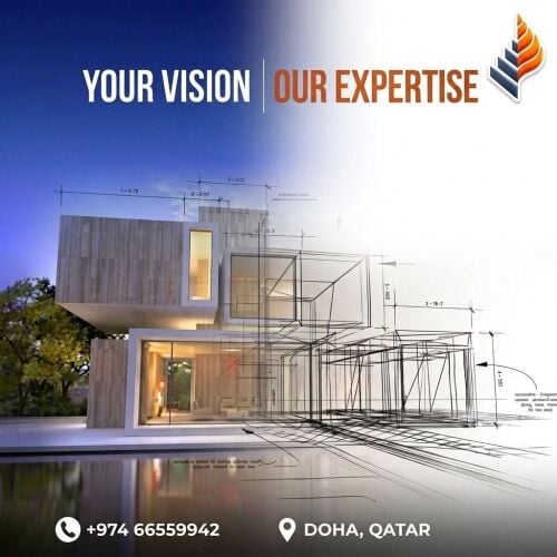 Construction of building and villas