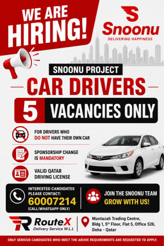 HIRING – CAR DRIVERS