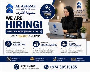 We Are Hiring Female office Staff