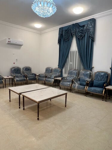 Majlis chairs, tables and curtains
