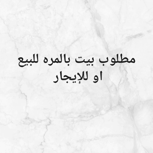 مطلوب بيت بالمرة
