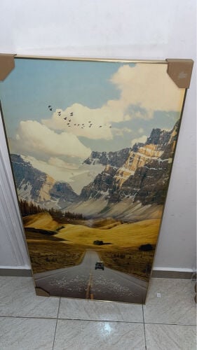 framed abstract wall art piece 