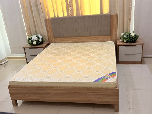 Queen Bed with mattress and 2 table