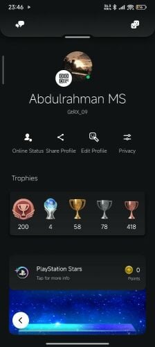 حساب سوني لفل 200