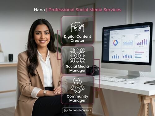 صانعة محتوى ومسيرة حسابات تواصل ا
