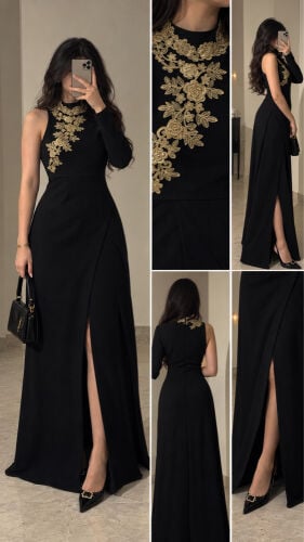 Elegant and luxurious black dress 