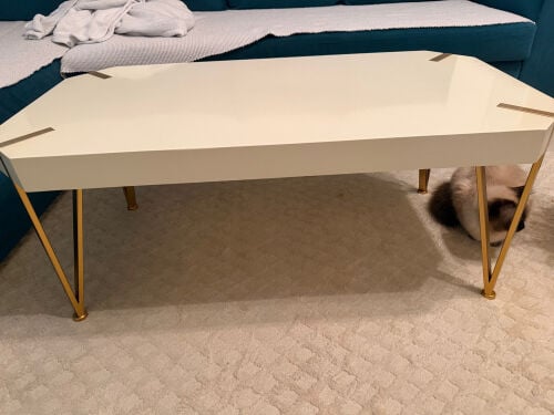 white and gold coffee table