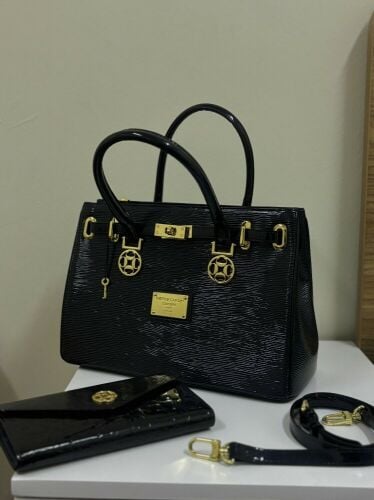 Pierre Cardin Ribbed Black bag
