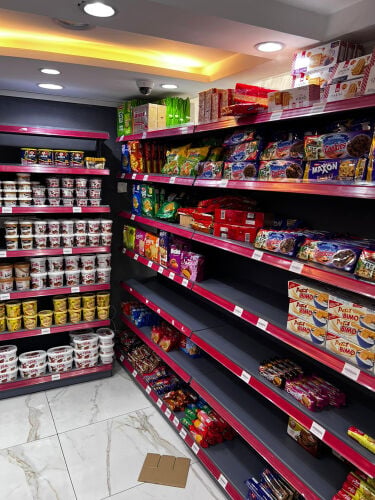 Supermarket shelves
