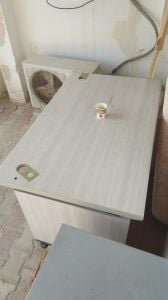 Desk and metal drawer unit for sale