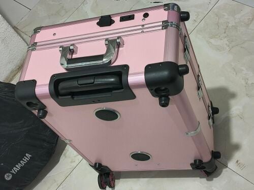 Makeup bag with light and speaker
