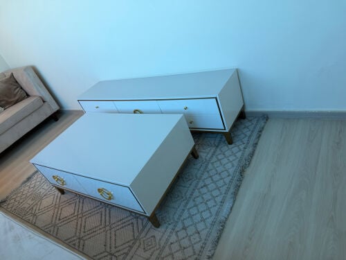 set of tv unit and 2 tables