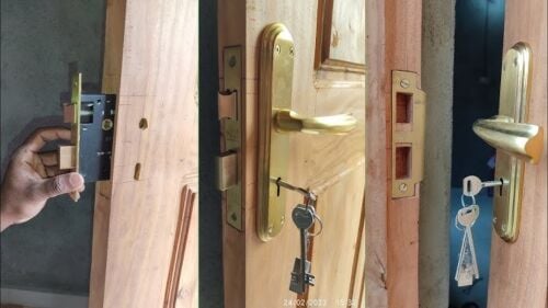 door lock installation fixing