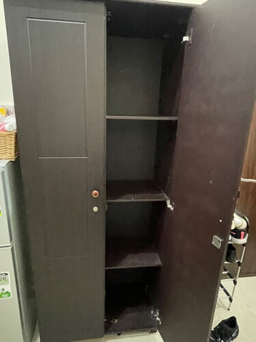 single bed , mattress and wardrobe