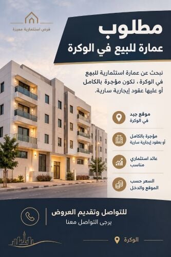 مطلوب عمارة للبيع فالوكره