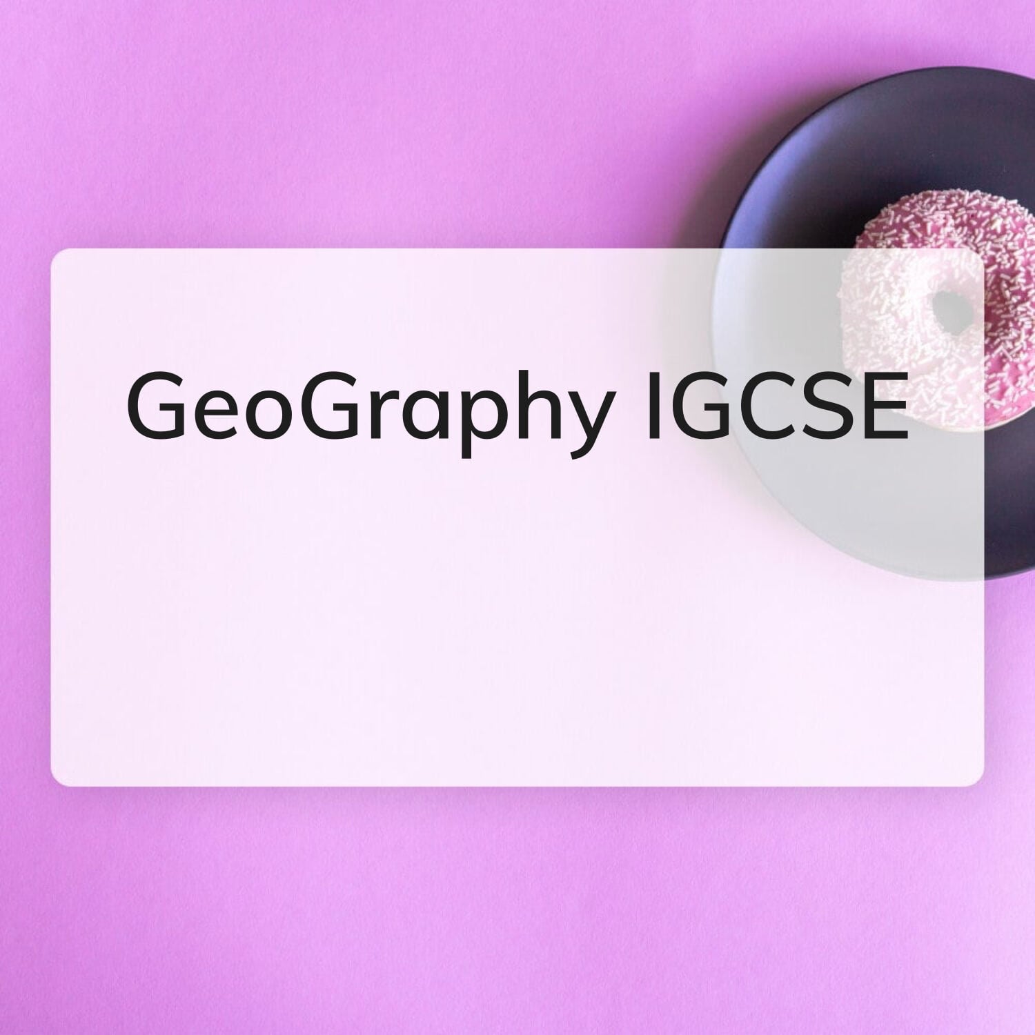 Geography IGCsE
