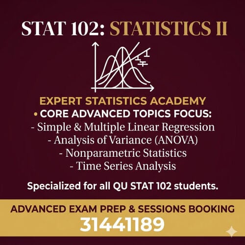 STAT 102: Statistics Female Tutor