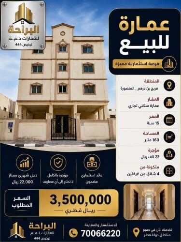 للبيع عمارة في بن درهم
