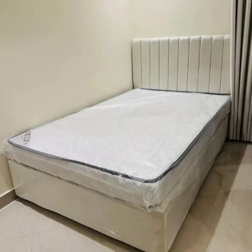 Bed, mattress, cabinet available