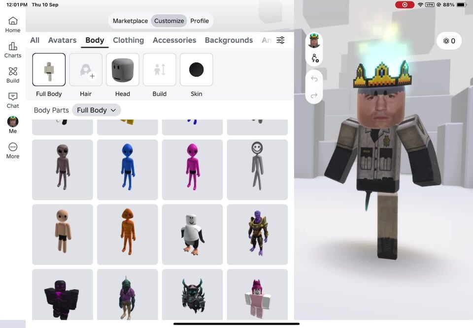 Robloxkorblox account (no limiteds)