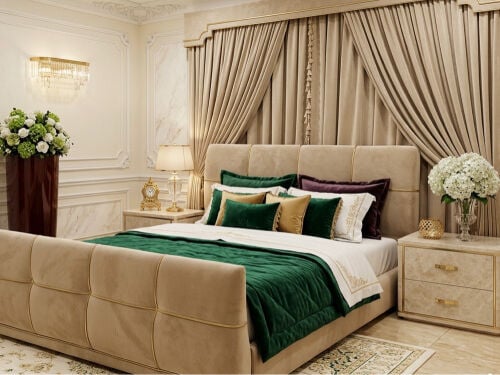 Branded King bed,mattress, 2 table