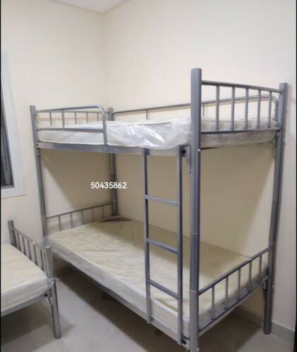 silver double bunk bed