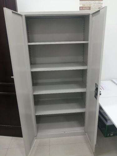 metal double doors shelf cupboard