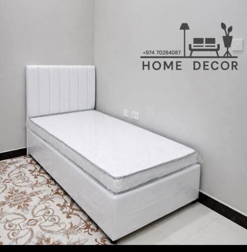 Bed, mattress, cabinet available