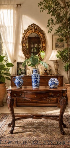 vintage solid wood table  