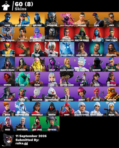 حساب فورت حلو فيه ٦٠ سكن ابك قيمز