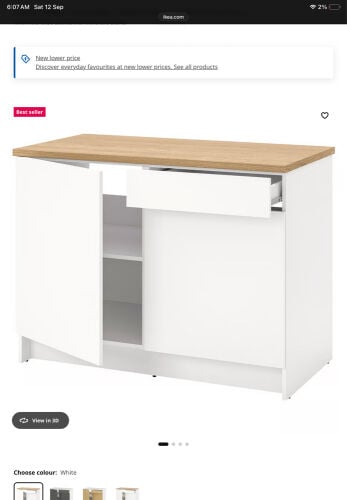 ikea cabinets, desk , dining table 