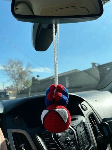 crochet car mirror hanger 