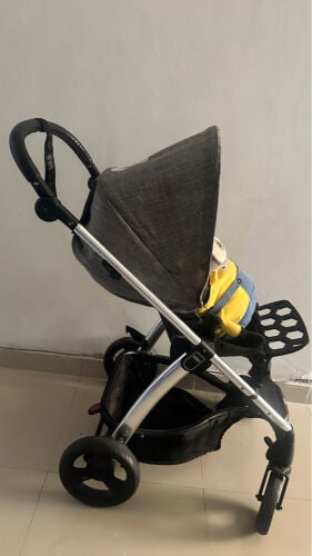 crib, pram and baby rocker 