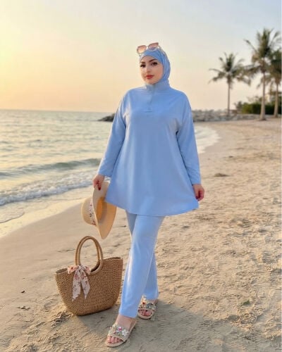 Burkini sky blue 3 in one 