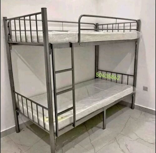 silver double bunk bed
