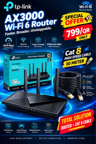 Tplink Ax3000 High Speed with Cable