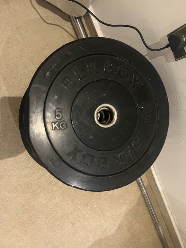 rubber plates set + barbell 