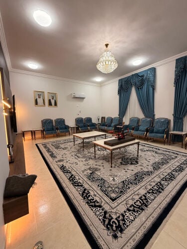 Majlis chairs, tables and curtains